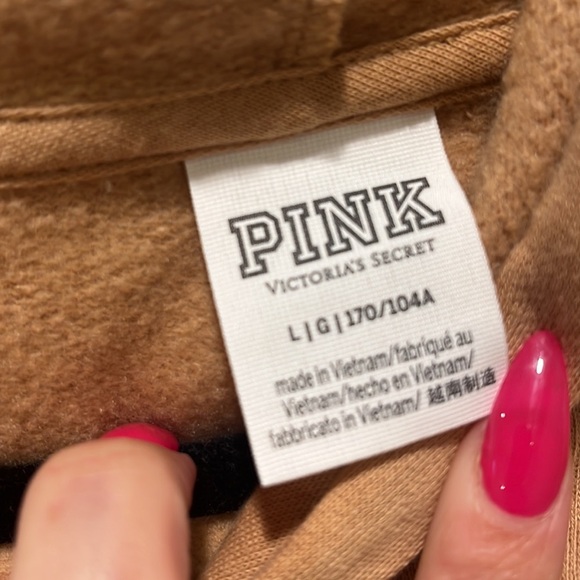 PINK Victoria's Secret Tan LOVE PINK everyday Sweatshirt Size Large L - Picture 7 of 10